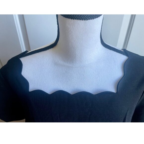 Talbots Black Scalloped Sheath Dress - Picture 5 of 8